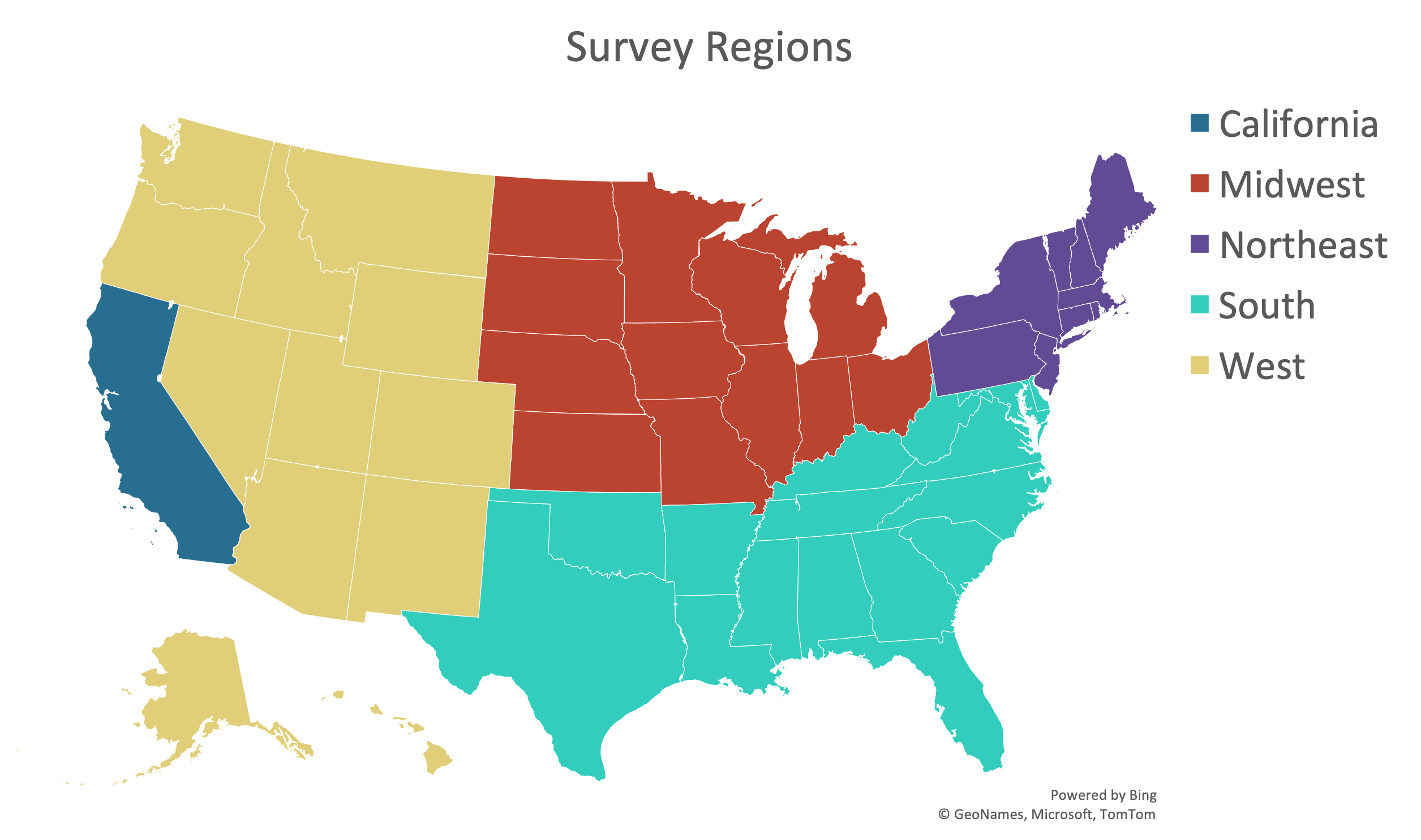 Map showing U.S. regions used in analysis